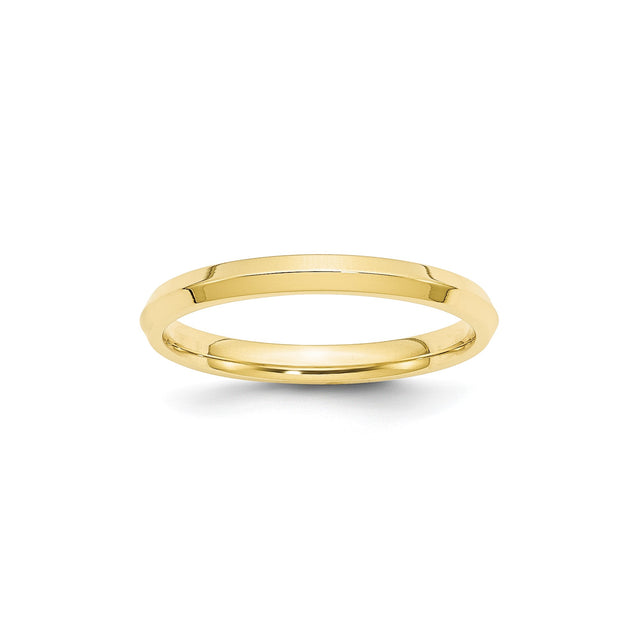 10k Yellow Gold Knife Edge, Comfort Fit wedding band ring