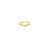 10k Yellow Gold Knife Edge, Comfort Fit wedding band ring shown for scale