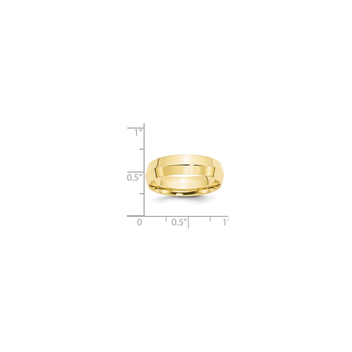 10k Yellow Gold Knife Edge, Comfort Fit wedding band ring shown for scale