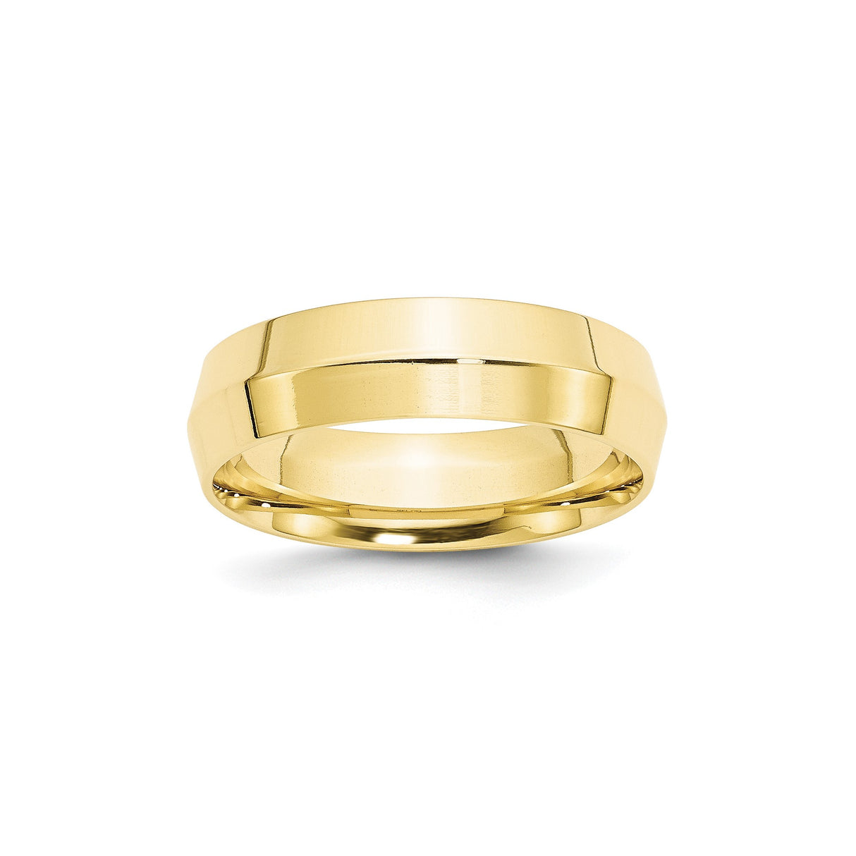 10k Yellow Gold Knife Edge, Comfort Fit wedding band ring