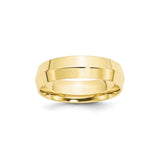 10k Yellow Gold Knife Edge, Comfort Fit wedding band ring