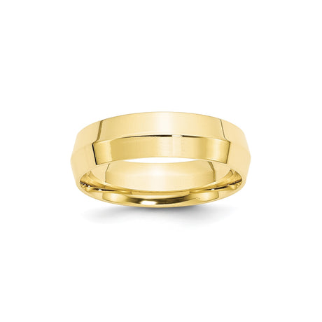 10k Yellow Gold Knife Edge, Comfort Fit wedding band ring