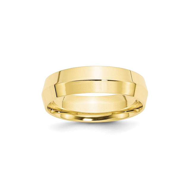 10k Yellow Gold Knife Edge, Comfort Fit wedding band ring