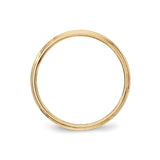 10k Yellow Gold Milgrain, Domed wedding band ring alternate angle