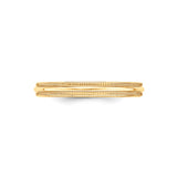 10k Yellow Gold Milgrain, Domed wedding band ring detail view