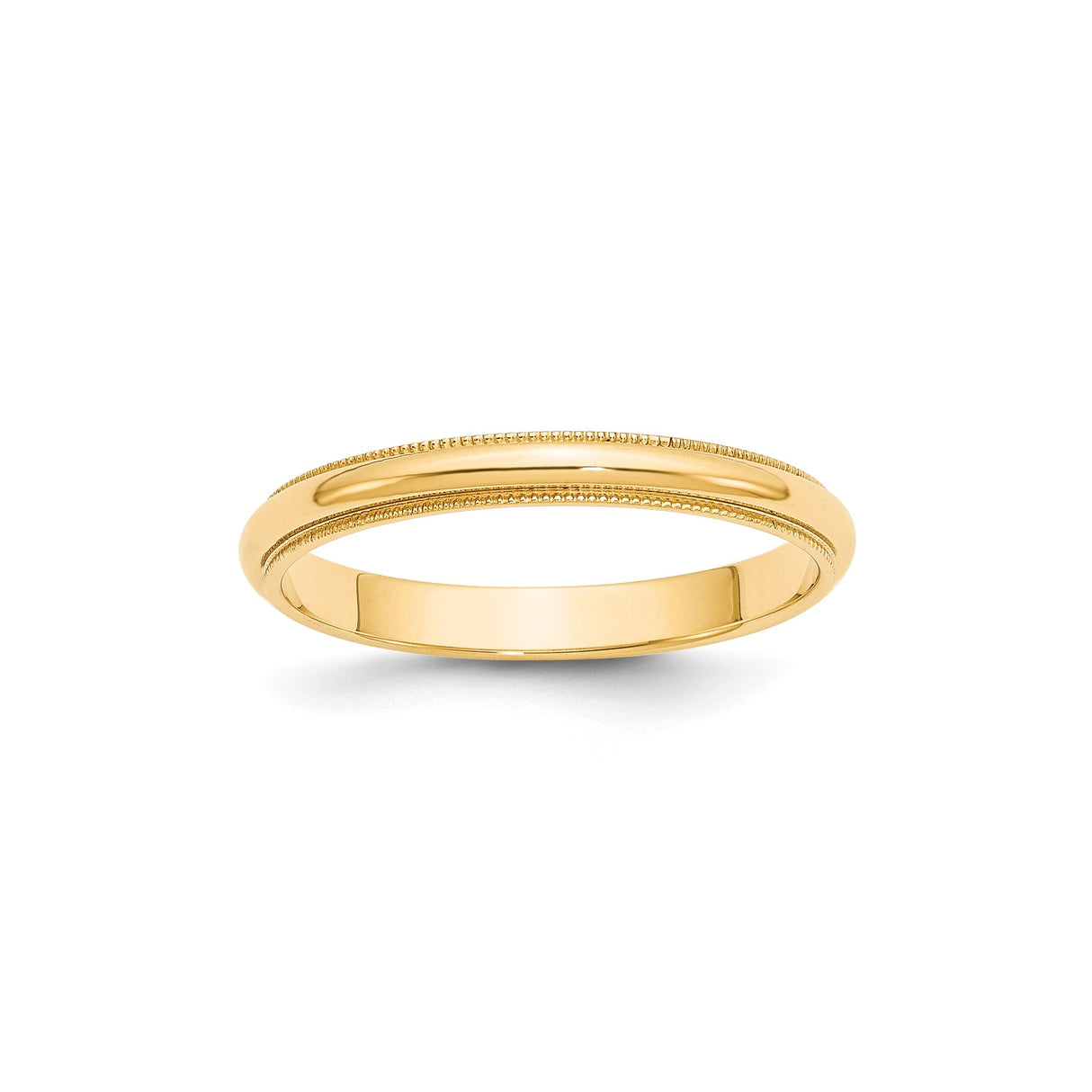 10k Yellow Gold Milgrain, Domed wedding band ring