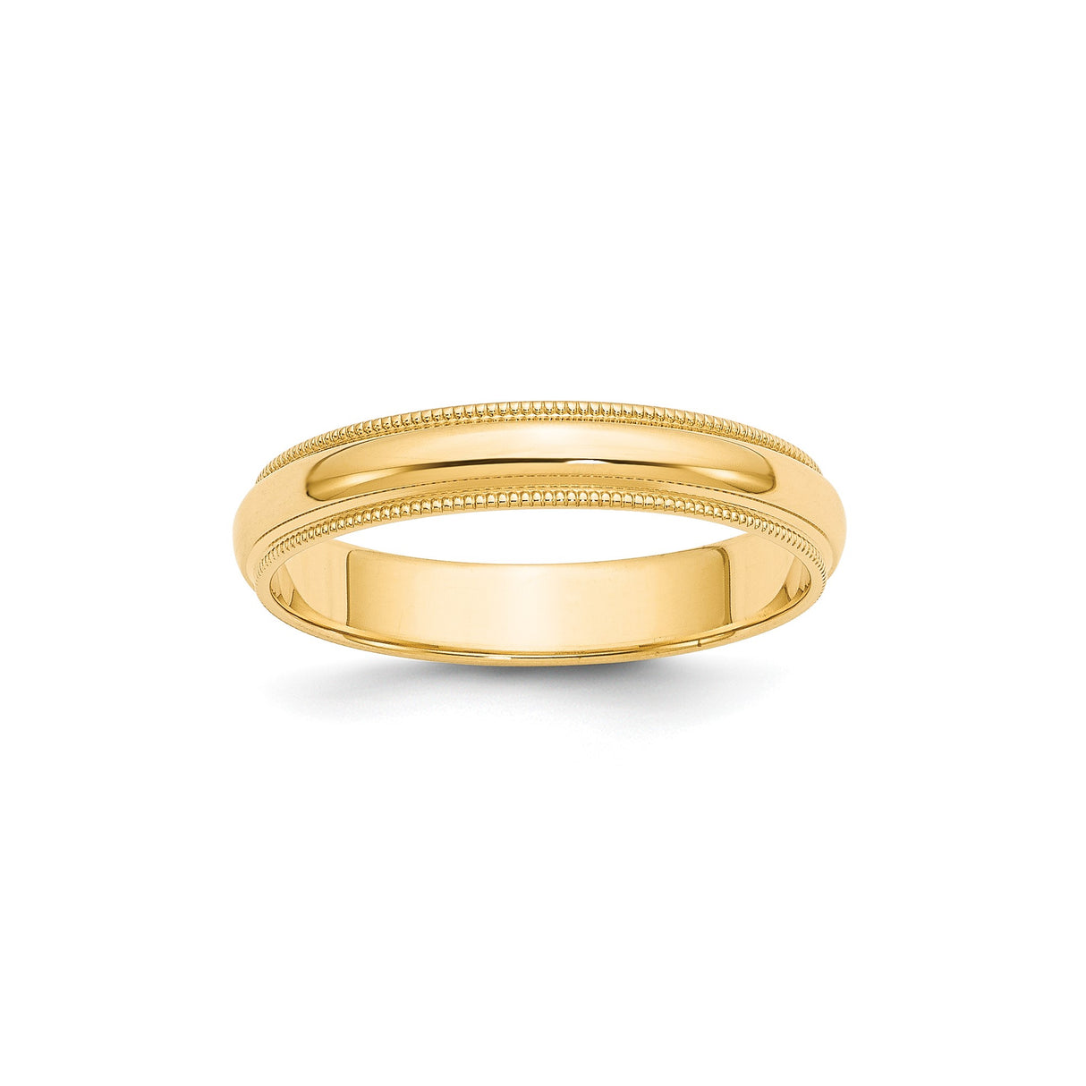 10k Yellow Gold Milgrain, Domed wedding band ring