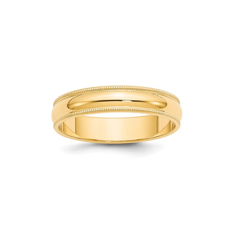 10k Yellow Gold Milgrain, Domed wedding band ring