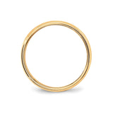 10k Yellow Gold Milgrain, Domed wedding band ring alternate angle