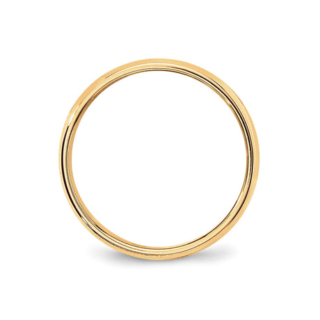 10k Yellow Gold Milgrain, Domed wedding band ring alternate angle