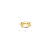 10k Yellow Gold Milgrain, Domed wedding band ring shown for scale