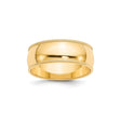 10k Yellow Gold Milgrain, Domed wedding band ring