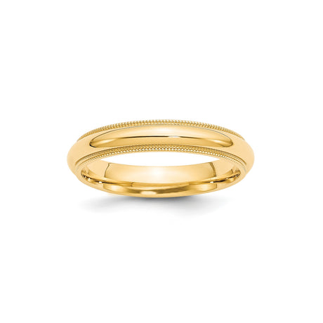 10k Yellow Gold Milgrain, Comfort Fit wedding band ring