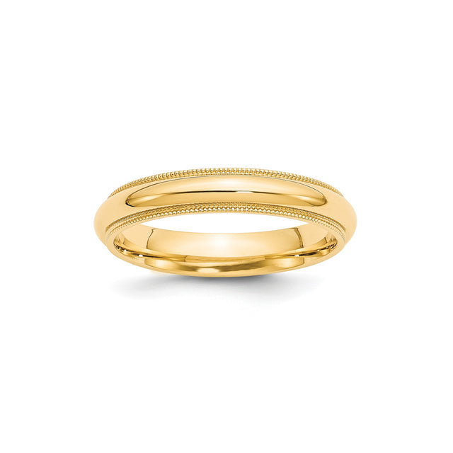 10k Yellow Gold Milgrain, Comfort Fit wedding band ring