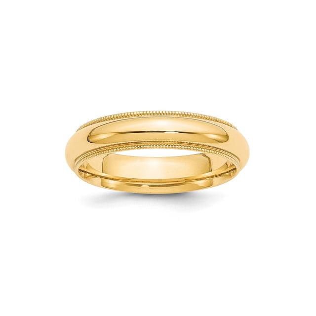 10k Yellow Gold Milgrain, Comfort Fit wedding band ring
