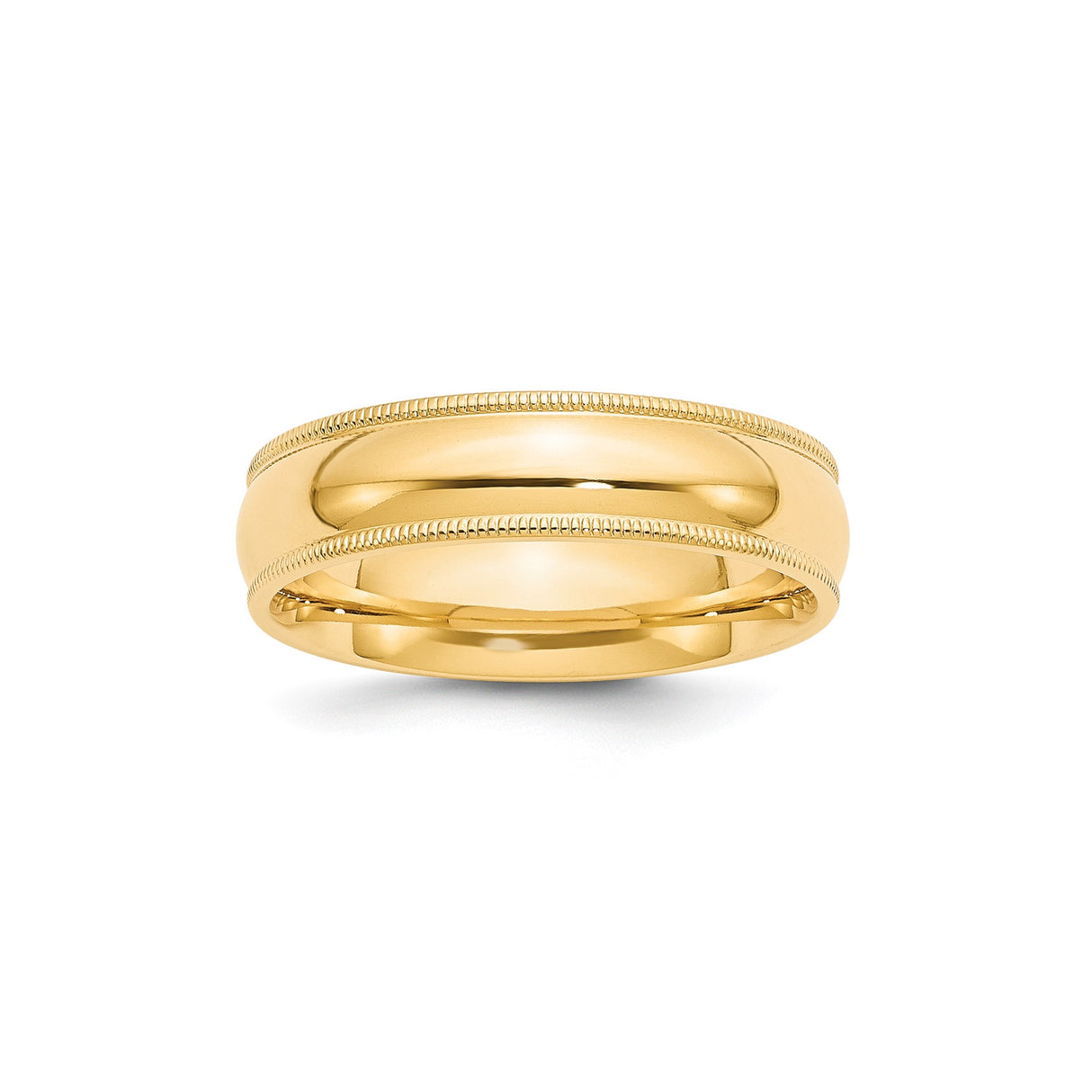 10k Yellow Gold Milgrain, Comfort Fit wedding band ring