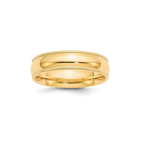 10k Yellow Gold Milgrain, Comfort Fit wedding band ring