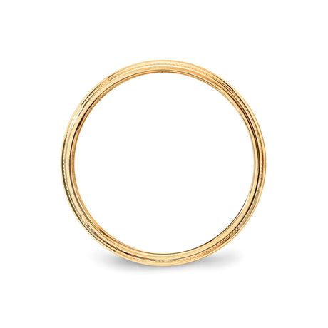 10k Yellow Gold Milgrain, Lightweight wedding band ring alternate angle
