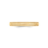 10k Yellow Gold Milgrain, Lightweight wedding band ring detail view