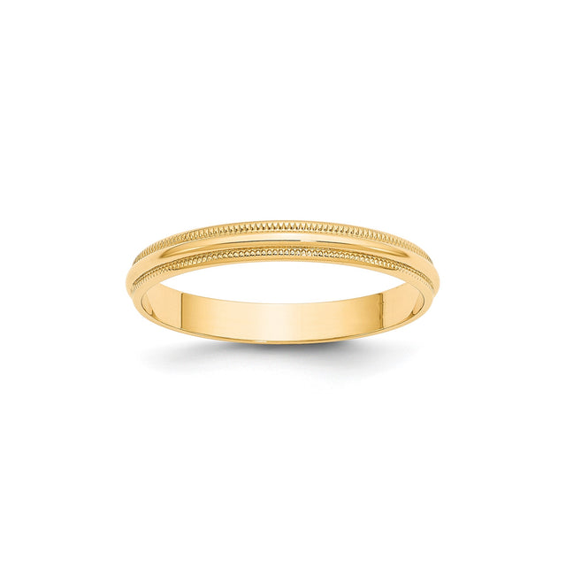 10k Yellow Gold Milgrain, Lightweight wedding band ring