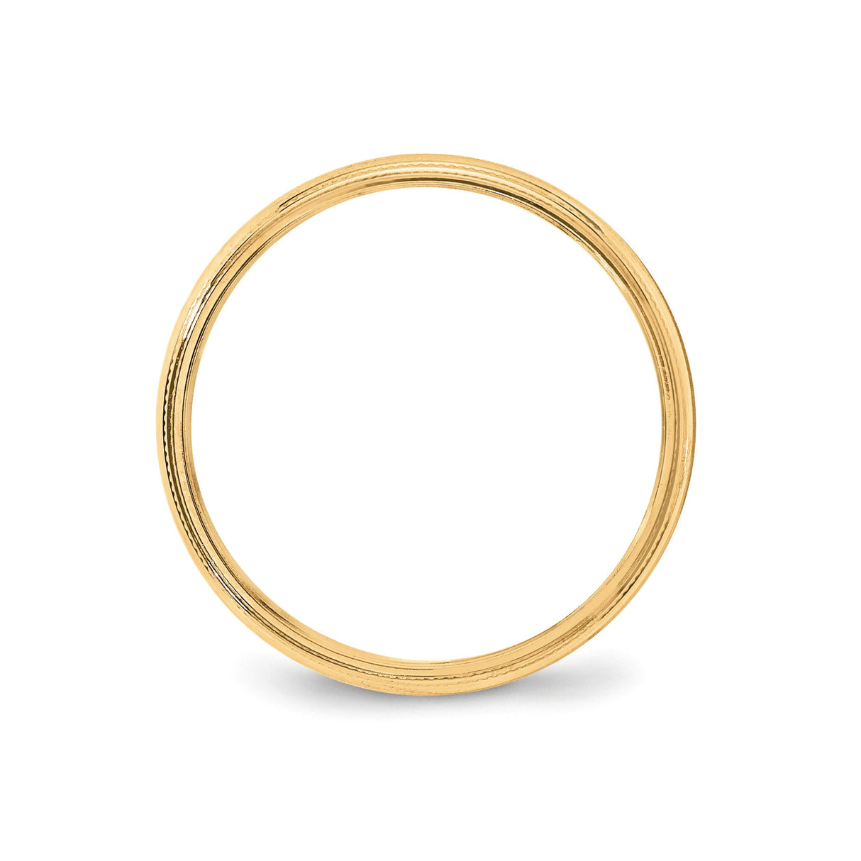 10k Yellow Gold Milgrain, Lightweight wedding band ring alternate angle