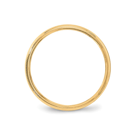 10k Yellow Gold Milgrain, Lightweight wedding band ring alternate angle