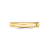 10k Yellow Gold Milgrain, Lightweight wedding band ring detail view