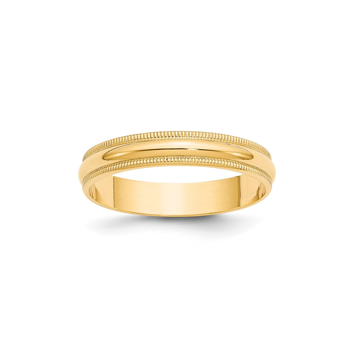 10k Yellow Gold Milgrain, Lightweight wedding band ring