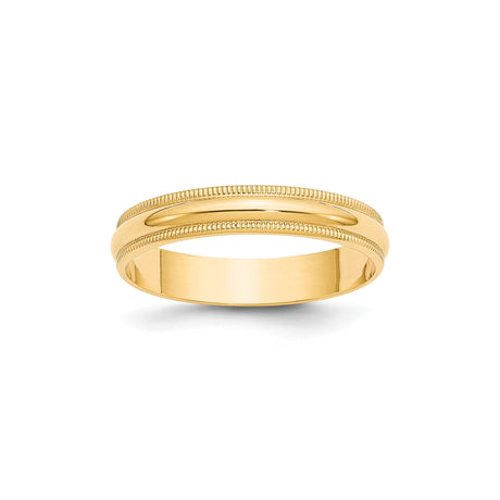 10k Yellow Gold Milgrain, Lightweight wedding band ring