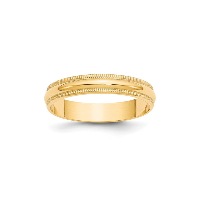 10k Yellow Gold Milgrain, Lightweight wedding band ring