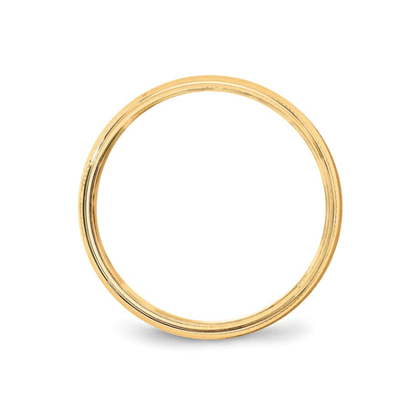 10k Yellow Gold Milgrain, Lightweight wedding band ring alternate angle