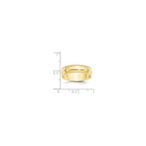 10k Yellow Gold Milgrain, Lightweight wedding band ring shown for scale