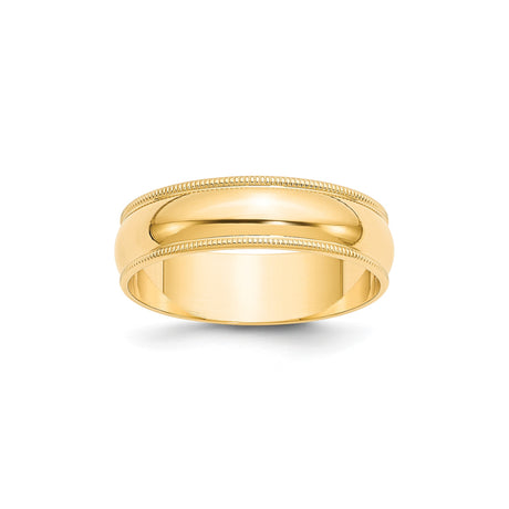 10k Yellow Gold Milgrain, Lightweight wedding band ring