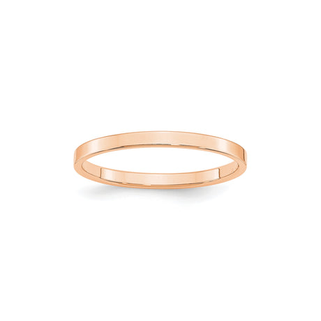 10k Rose Gold Flat, Lightweight wedding band ring