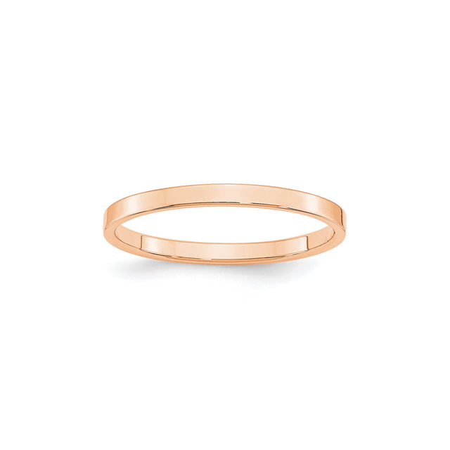 10k Rose Gold Flat, Lightweight wedding band ring