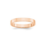 10k Rose Gold Flat, Lightweight wedding band ring