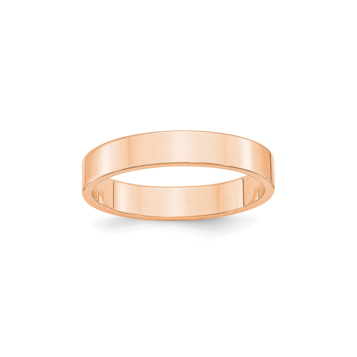 10k Rose Gold Flat, Lightweight wedding band ring