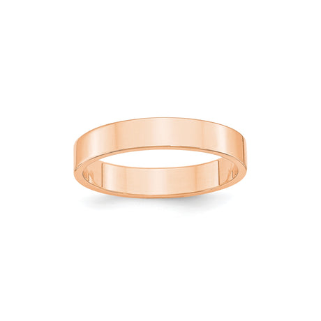 10k Rose Gold Flat, Lightweight wedding band ring