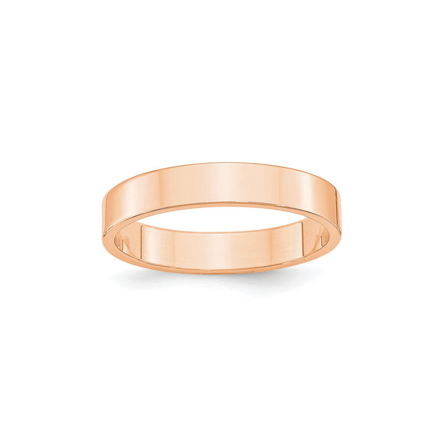 10k Rose Gold Flat, Lightweight wedding band ring