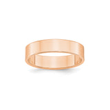 10k Rose Gold Flat, Lightweight wedding band ring