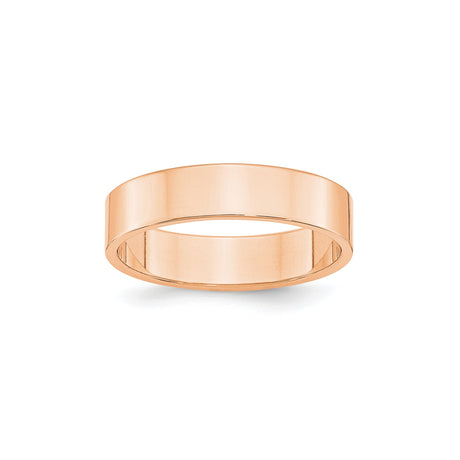 10k Rose Gold Flat, Lightweight wedding band ring