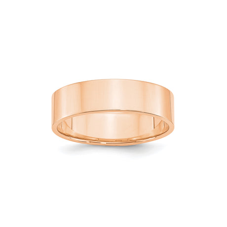 10k Rose Gold Flat, Lightweight wedding band ring