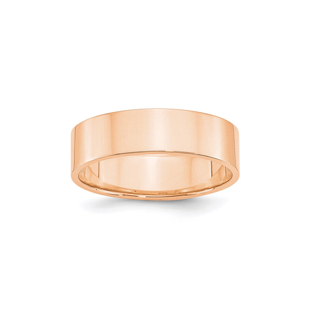 10k Rose Gold Flat, Lightweight wedding band ring