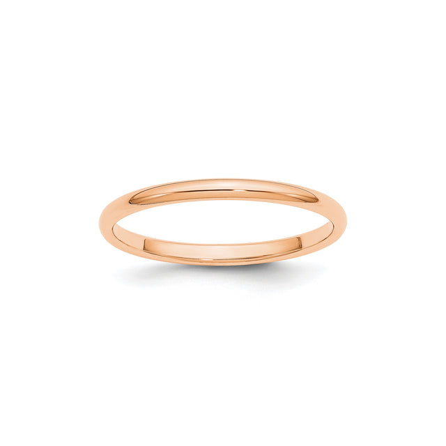 10k Rose Gold Domed wedding band ring