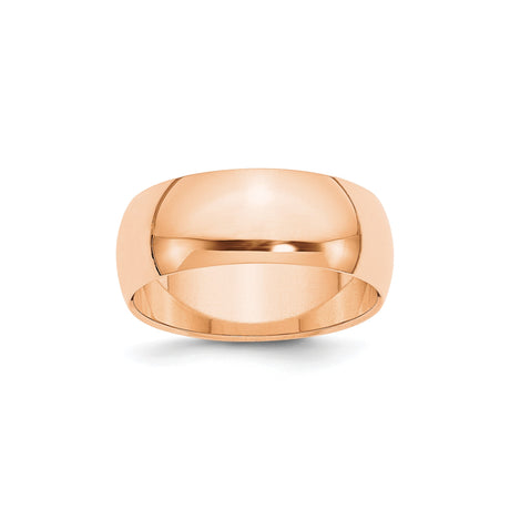 10k Rose Gold Domed wedding band ring