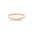 10k Rose Gold Domed, Lightweight wedding band ring