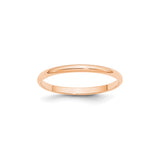 10k Rose Gold Domed, Lightweight wedding band ring
