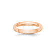 10k Rose Gold Domed, Lightweight wedding band ring