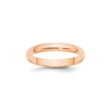 10k Rose Gold Domed, Lightweight wedding band ring