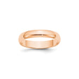 10k Rose Gold Domed, Lightweight wedding band ring
